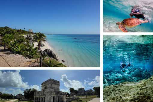 Private tour of Tulum and snorkeling in a cenote and with turtles in akumal bay