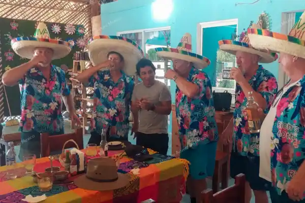 Tequila tasting  Mexico with sombreros