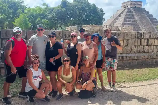 Group photo at  Chichen Itza pyramid during private tour