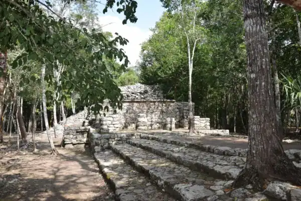 Palace structure  stairs at Coba ruins tour