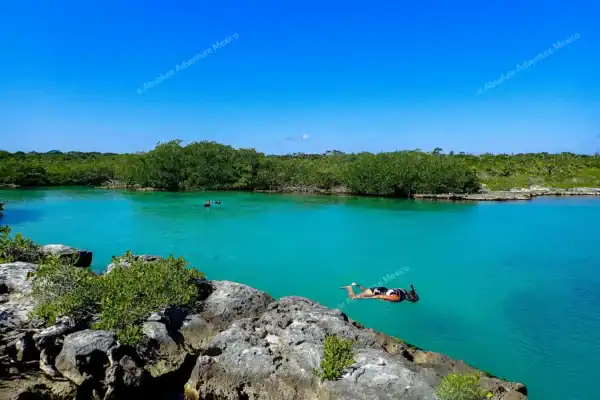 Crowd-free Yal Ku  lagoon for our snorkelers