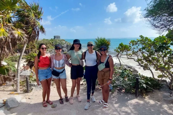 Guests at Tulum  ruins iconic photo spot