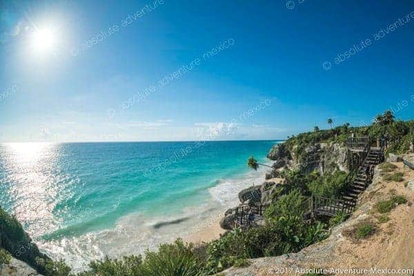 Tulum beach at mayan ruins