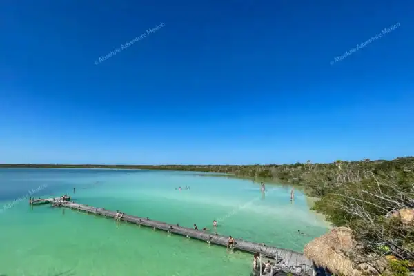 Kaan Luum Lagoon  view from tower over pier