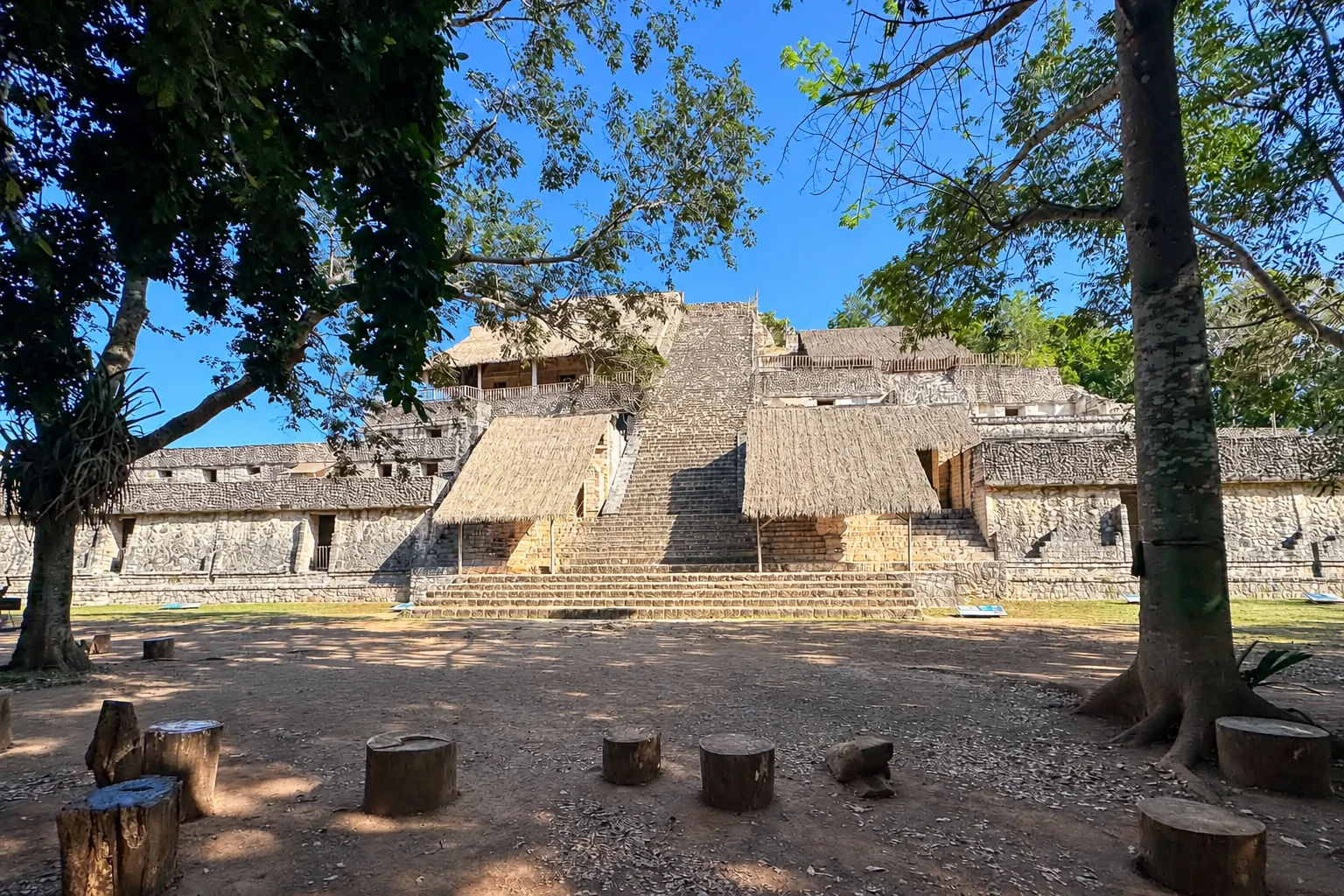 The Acropolis and its central stairway at Ek Balam