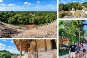Maya ruins at Ek Balam — photo collage