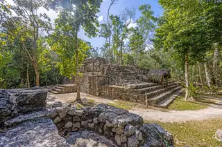 Palace structure at
  Coba ruins