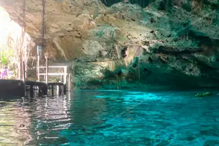 Early morning visit
  to Dos Ojos cenote tour