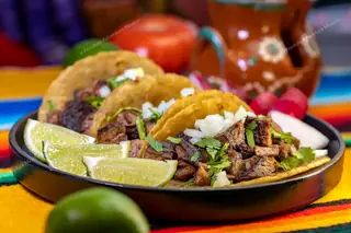 Tacos meal after
  Dos Ojos cenote tour