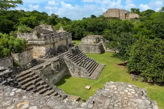 Temple and plaza
  area at Ek Balam ruins