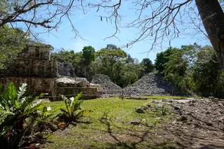 Renovation works on
ancient mounts at Muyil