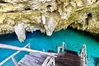 Platform for
  snorkeling start at Cenote Pet Cemetery