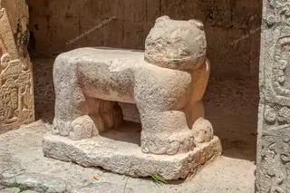 Close-up of Jaguar
  sculpture