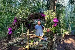 Mayan ceremony
  welcome at Punta Laguna