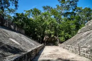 Ball court at Coba
  ruins