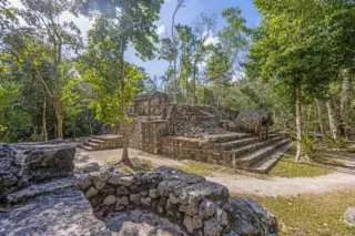 Palace structure at
  Coba ruins