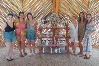 Playa del Carmen
  tequila tasting stand with bottles