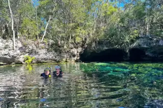 Cenote private tour
  at Nicte-Ha with two snorkelers