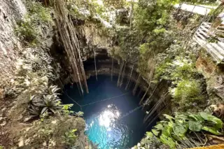 Cenote Oxman aerial
  view from top