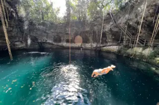 Diving into Cenote
  X’canche on Chichen Itza and Ek Balam tour