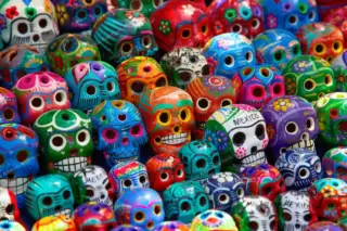Skull ceramic craft souvenir at Chichen Itza