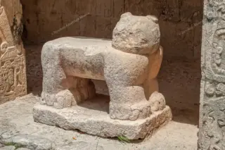 Close-up of Jaguar
  sculpture