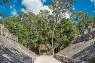 Ancient ball court
  at Coba ruins