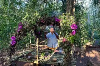 Mayan ceremony
  welcome at Punta Laguna